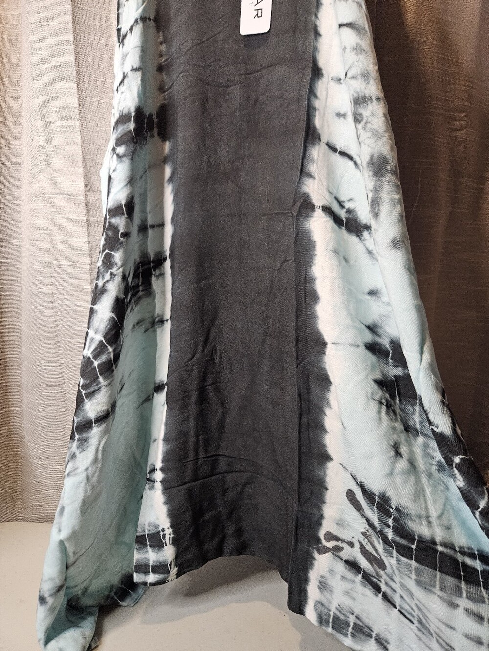 Black and Blue Tie-Dye Flowing Jumpsuit - Picture 7 of 13